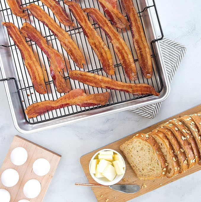 Nordic Ware Extra Large Oven Crisping Baking Tray, with Rack, Silver