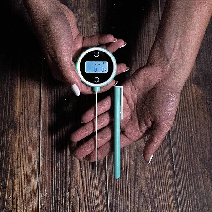 Pocket Pro 1-Second Instant Read Digital Meat Thermometer Rechargeable for Grilling, Food, BBQ, Kitchen Cooking, Oil Deep Frying & Candy (Iced Mango)
