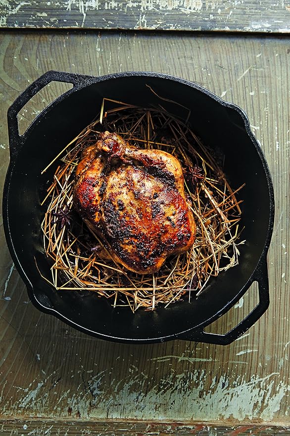Lodge 17 Inch Pre-Seasoned Cast Iron Skillet - Dual Assist Handles - Use in the Oven, on the Stove, on the Grill, or Over a Campfire - Black