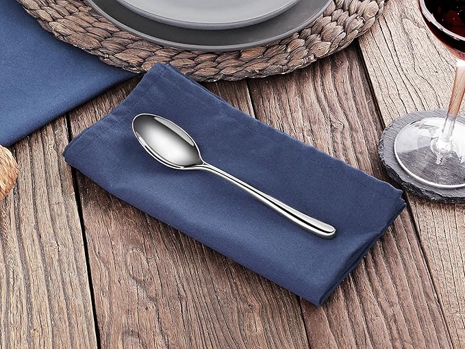 Artaste Rain II Forged 18/10 Stainless Steel (Silver (Set of 12), Teaspoon (7-Inch))