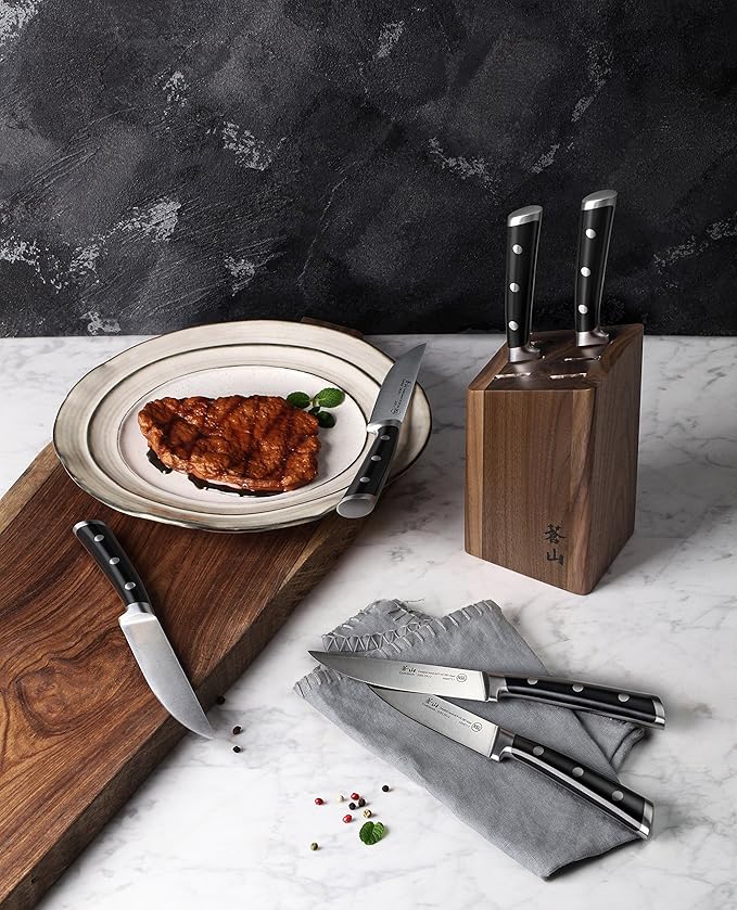 Cangshan TS Series 1022261 Swedish 14C28N Steel Forged 6-Piece Steak Knife Block Set, Walnut