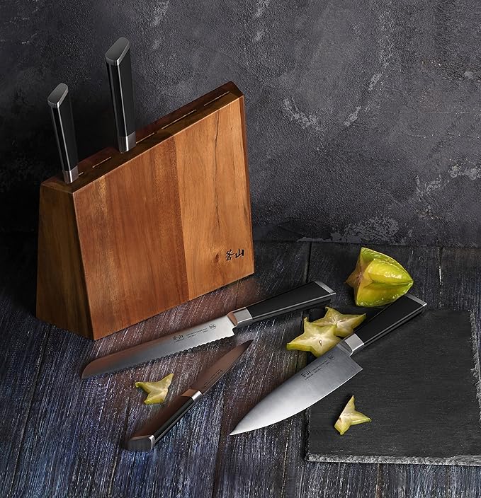 Cangshan Y2 Series Knife Set, 6-Piece German Steel Block, Silver