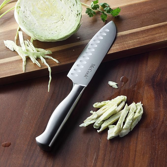 McCook® Knife Sets, German Stainless Steel Knife Block Sets with Built-in Sharpener