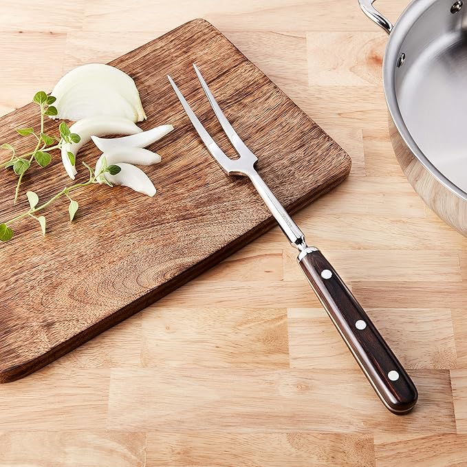 Mercer Culinary Praxis Forged Fork with Wood Handle, 12-1/4 Inch, Wood